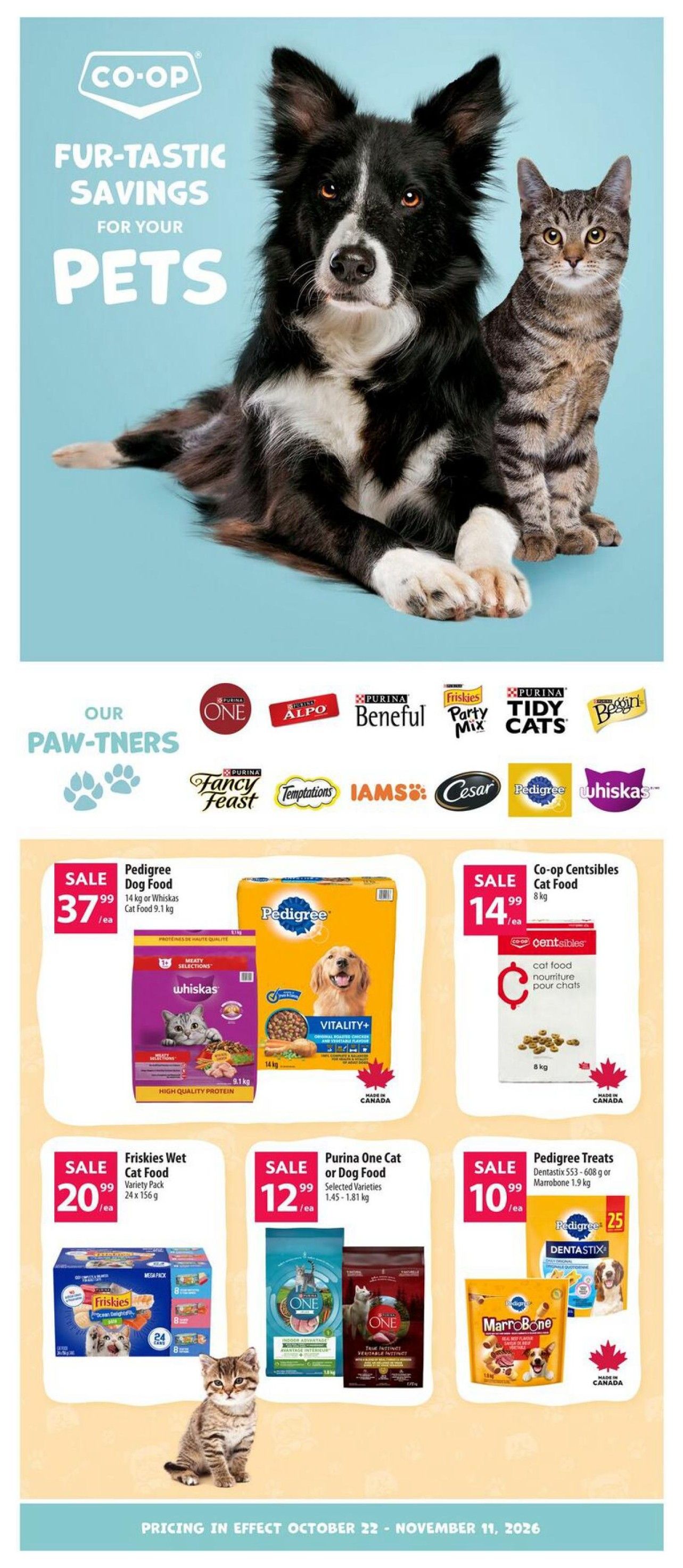 Co-op (West) Fur-tastic Savings For Pets Flyer October 22 to November 11
