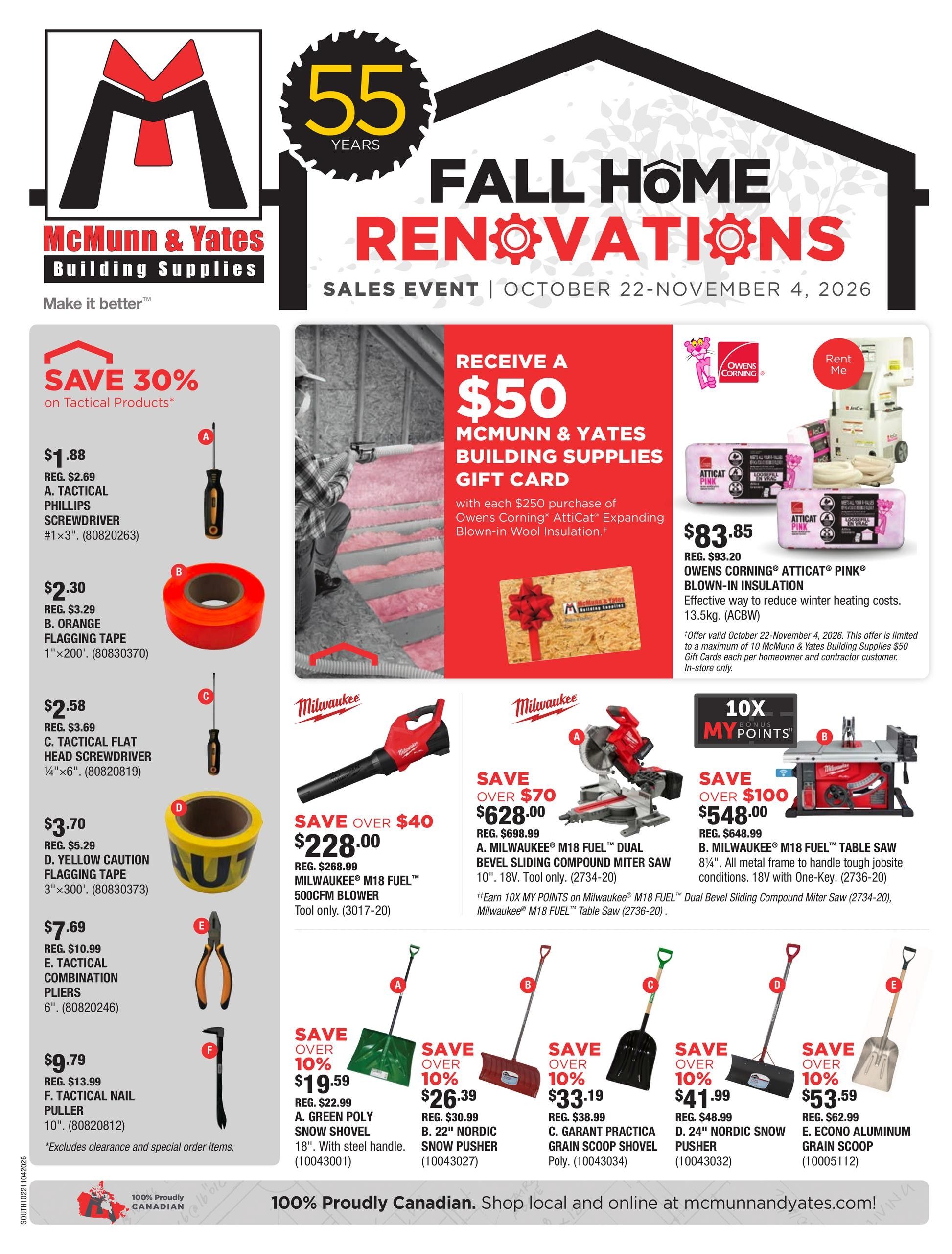 McMunn & Yates Building Supplies Flyer October 22 to November 4