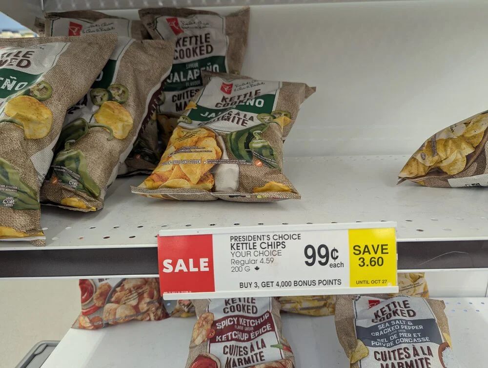 Shoppers Drug Mart: PC Kettle Chips - 3 for $3 and $4 back in points Shoppers Drug Mart: PC Kettle Chips - 3 for $3 and $4 back in points