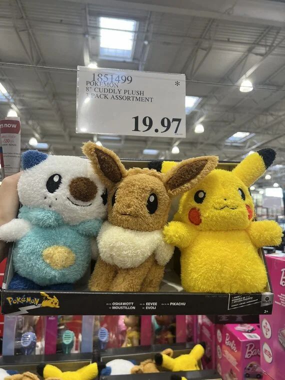 Costco: Pokémon cuddly plushies set - 19.97 Costco: Pokémon cuddly plushies set - 19.97