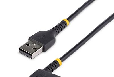 StarTech.com 6in (15cm) USB A to C Charging Cable Right Angle - Heavy Duty Fast Charge USB-C 2.0 Type-C Rugged Aramid Fiber 3A Short Cord (R2ACR-15C-USB-CABLE), Black