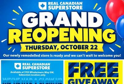 Real Canadian Superstore: Edmonton Windermere grand re-opening free PC 1L cold brew carafe 1st 150 customers Thursday October 22-25