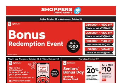 Shoppers Drug Mart (ON) Flyer October 24 to 29