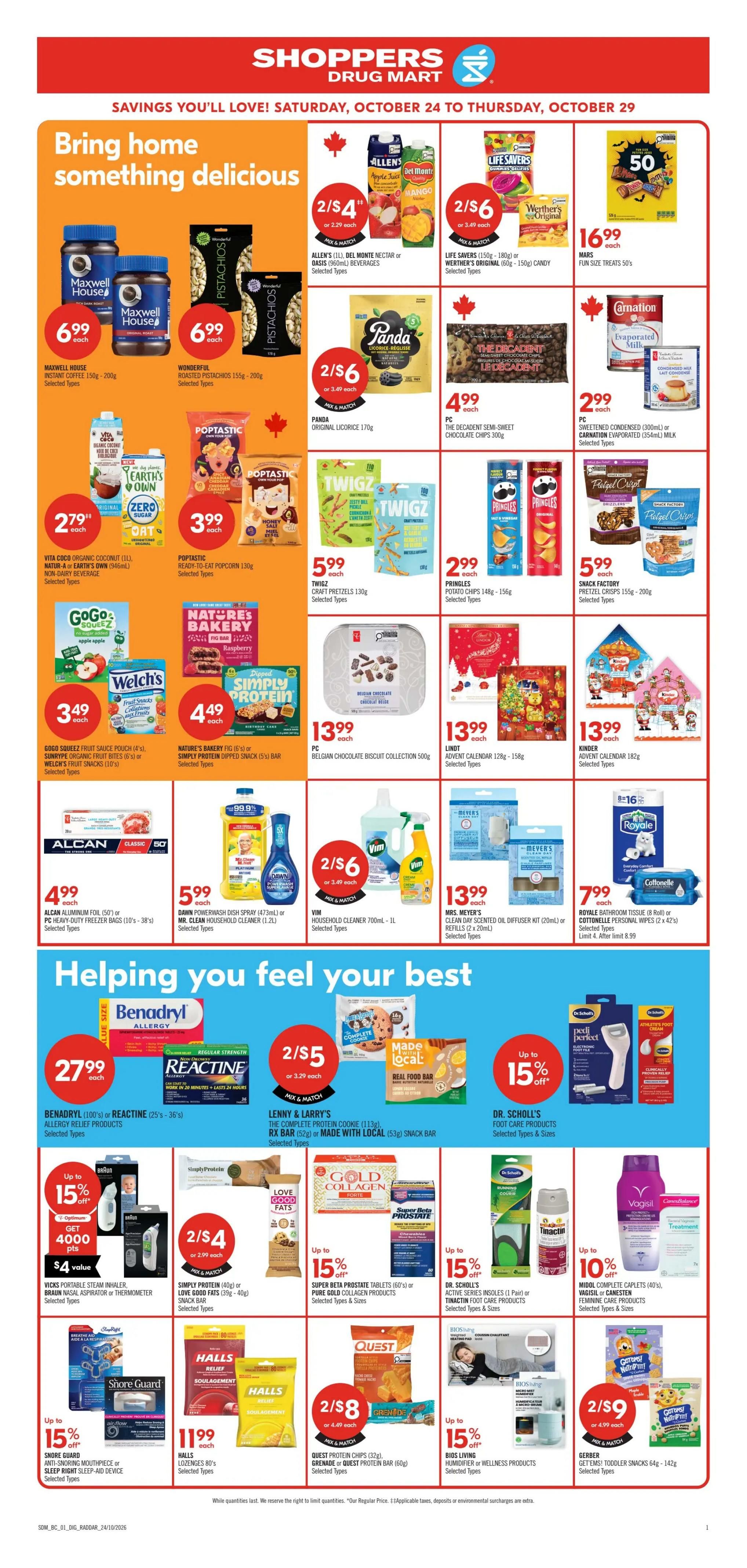 Shoppers Drug Mart (West) Flyer October 24 to 29