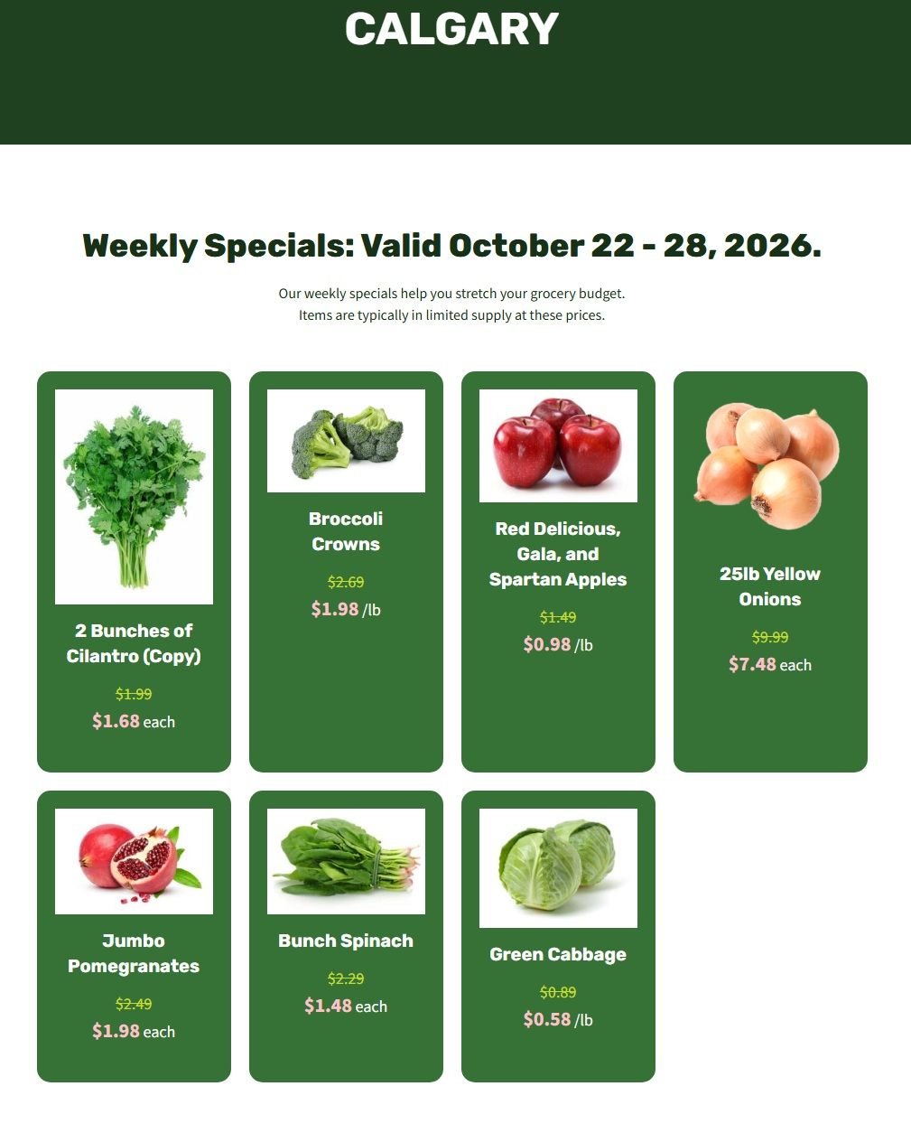 H&W Produce Flyer October 22 to 28