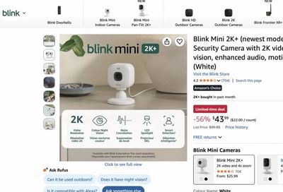Best Buy: Blink Mini 2K+ (newest model) $43 – Plug-in Home & Pet Security Camera with 2K video resolution