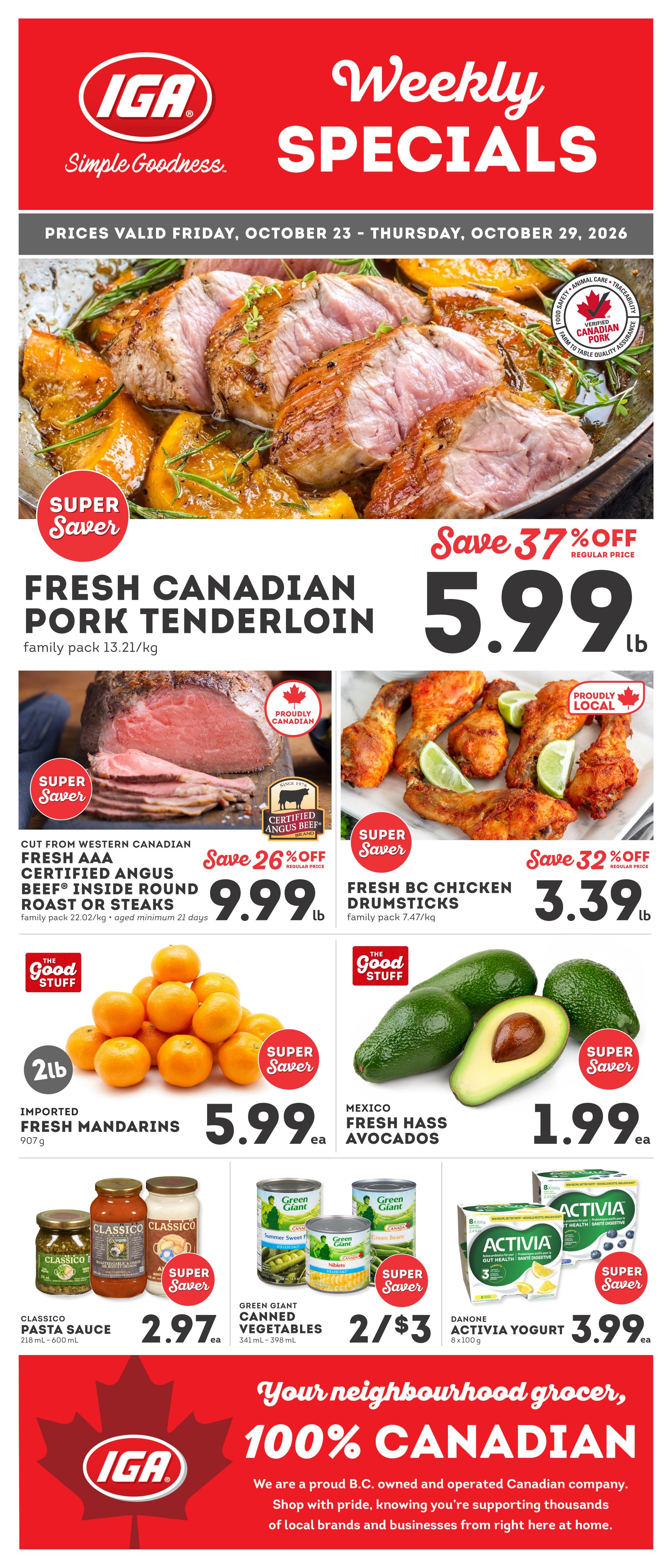 IGA Stores of BC Flyer October 23 to 29