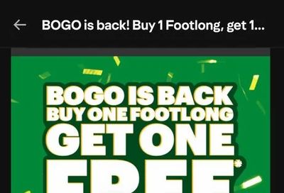Subway BOGO Footlong