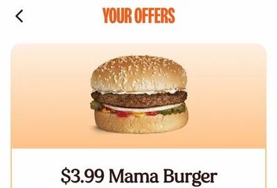 A&W - Mama Burger for $3.99 (at least Ontario - YMMV, in-app offer, expires Jan 3)
