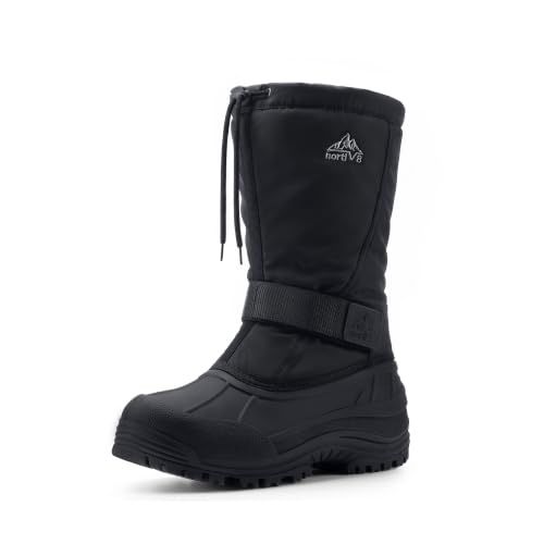 NORTIV 8 Men's Tall Waterproof Hiking Winter Snow Boots,Black,8 | Non-Slip,Insulated,Warm,Comfortable,Lightweight,Pull-On,Arch Support Cushioned,High Traction Grip,Outdoor,Work,Construction NORTIV 8 Men's Tall Waterproof Hiking Winter Snow Boots,Black,8 | Non-Slip,Insulated,Warm,Comfortable,Lightweight,Pull-On,Arch Support Cushioned,High Traction Grip,Outdoor,Work,Construction