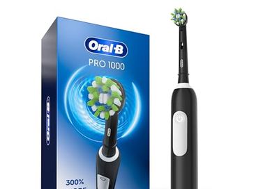 Oral-B Pro 1000 Electric Toothbrush, Black | Brushing timer, 3 cleaning modes, pressure sensor, from the #1 dentist-recommended brand