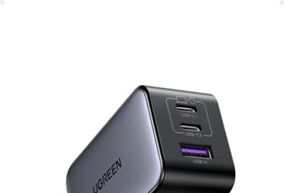 UGREEN Nexode 65W USB C Charger Block, 3 Port GaN Foldable Fast Charging | PD PPS Wall Charger Power Adapter Compatible with iPhone 18 17 16 Pro Max, iPad, MacBook Air, Galaxy S26 S25, Pixel 11, Black