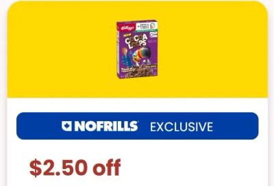 No Frills: Kellogg's Cocoa Loops Cereal 261g possibly free with digital + printed coupon