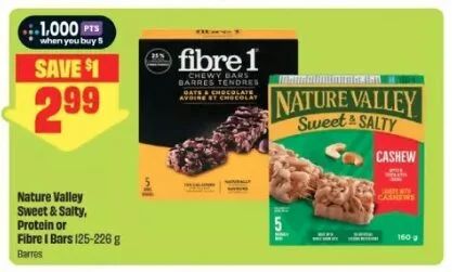 Fresh Co: Nature Valley Sweet & Salty, Protein or Fibre1 bars $1 (after pts, before tax) & poss movie ticket bonus
