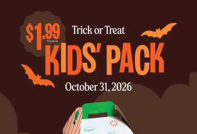 A&W: BC, SK, YK $1.99 kids pack (under 12) in store Halloween October 31