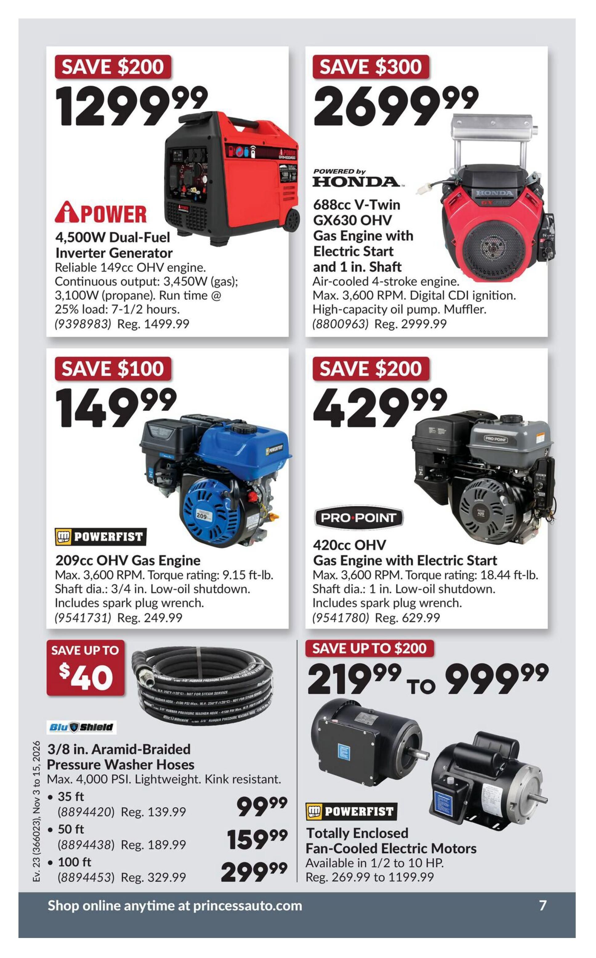 Princess Auto Flyer November 3 to 15