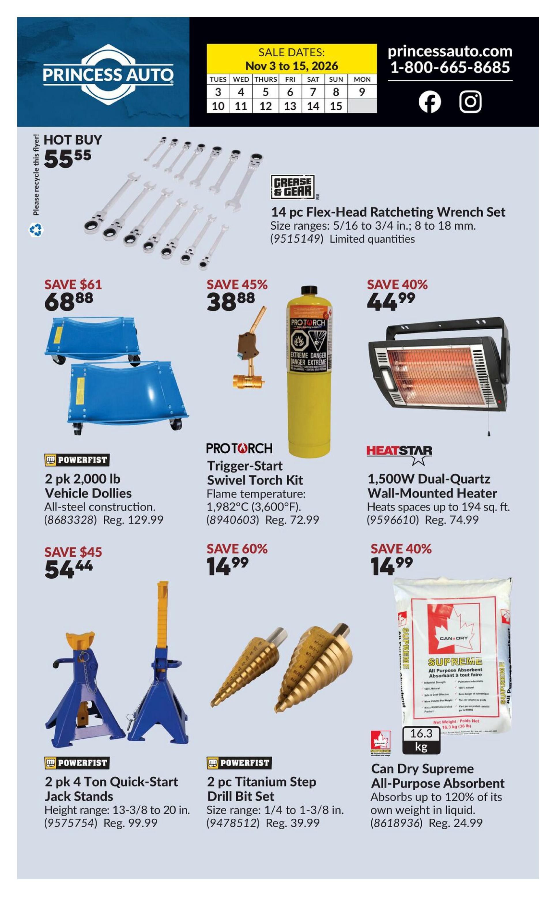 Princess Auto Flyer November 3 to 15