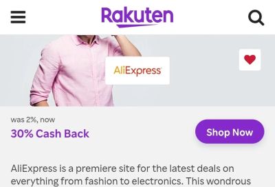 Rakuten.ca: AliExpress 30% Cashback